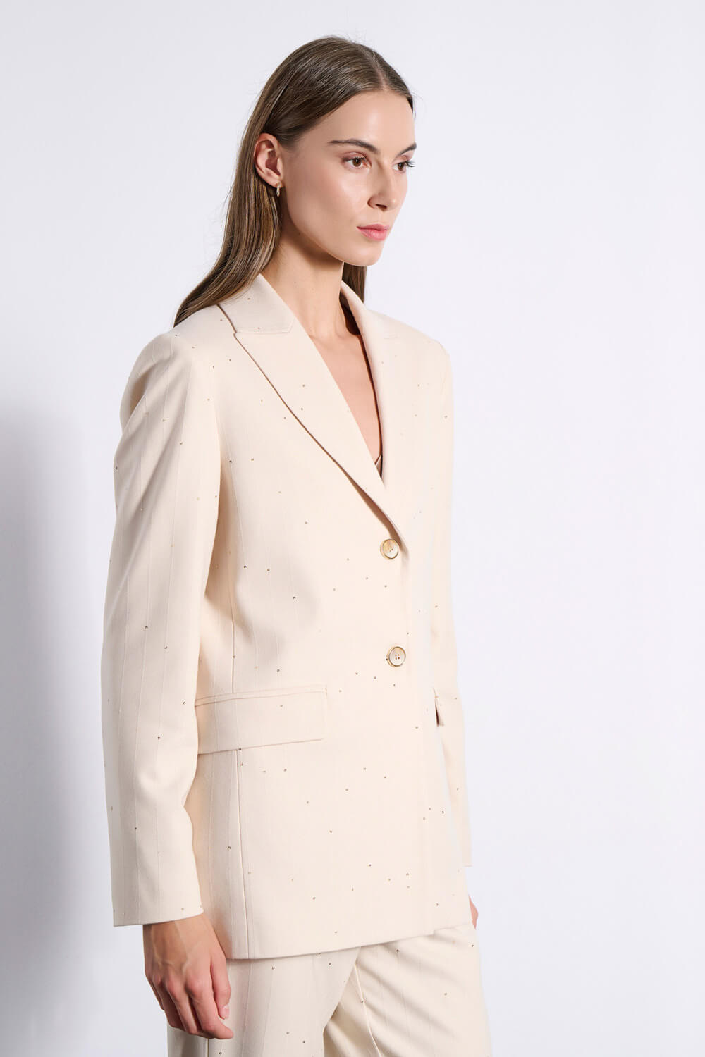 Σακάκι μπεζ με παγιέτες