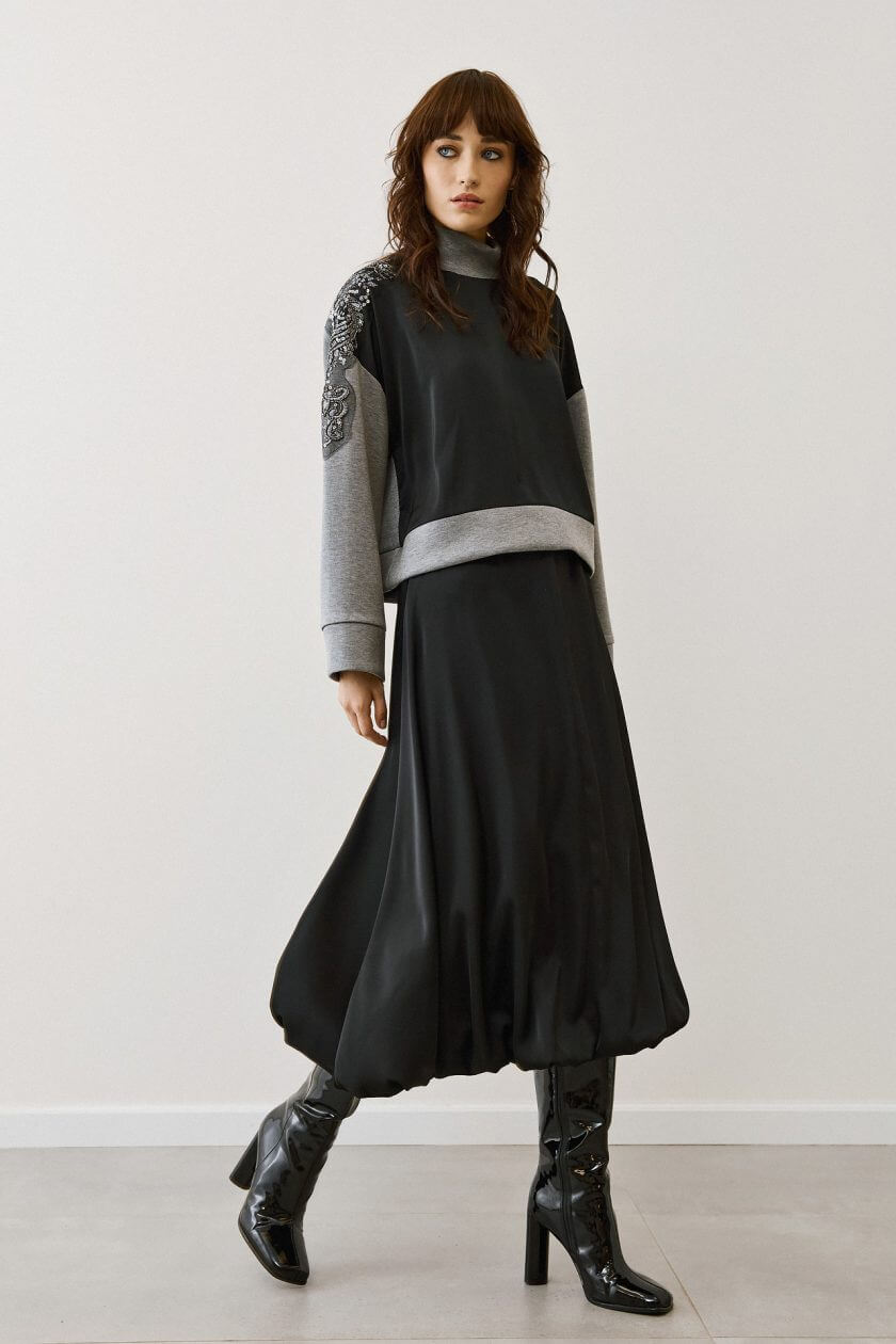 Δίχρωμο φούτερ με παγιέτα