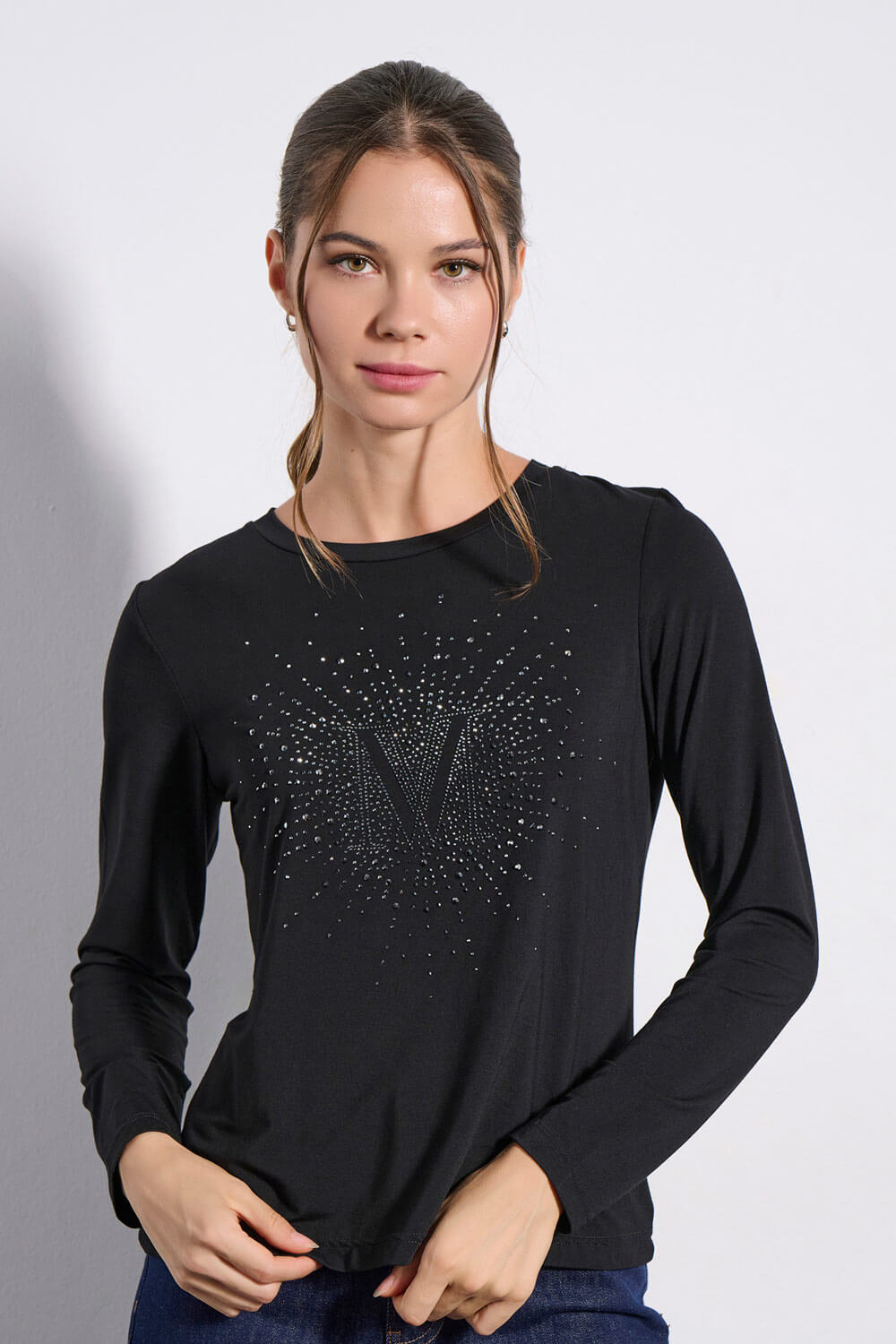 Μαύρη Μπλούζα με Στρας