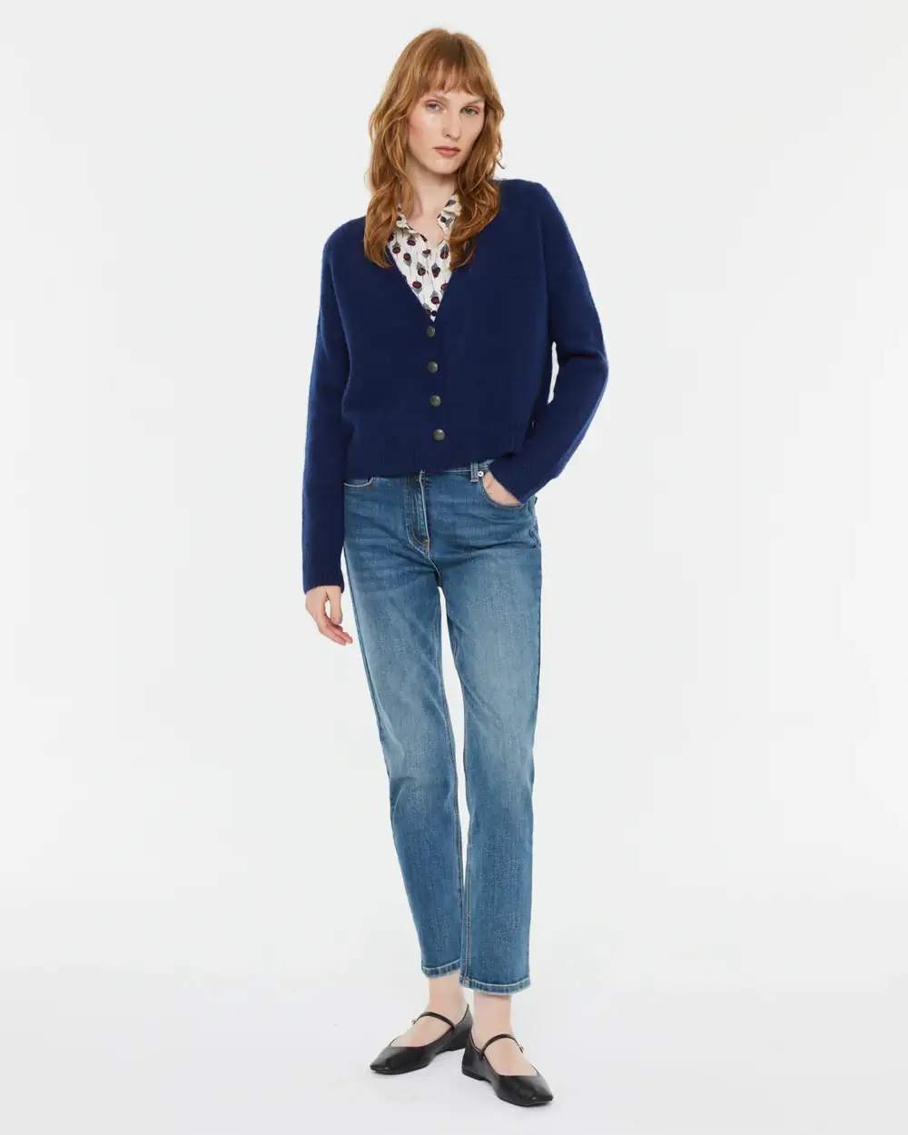 Ζακέτα σε Μπλε Απόχρωση με Κουμπιά