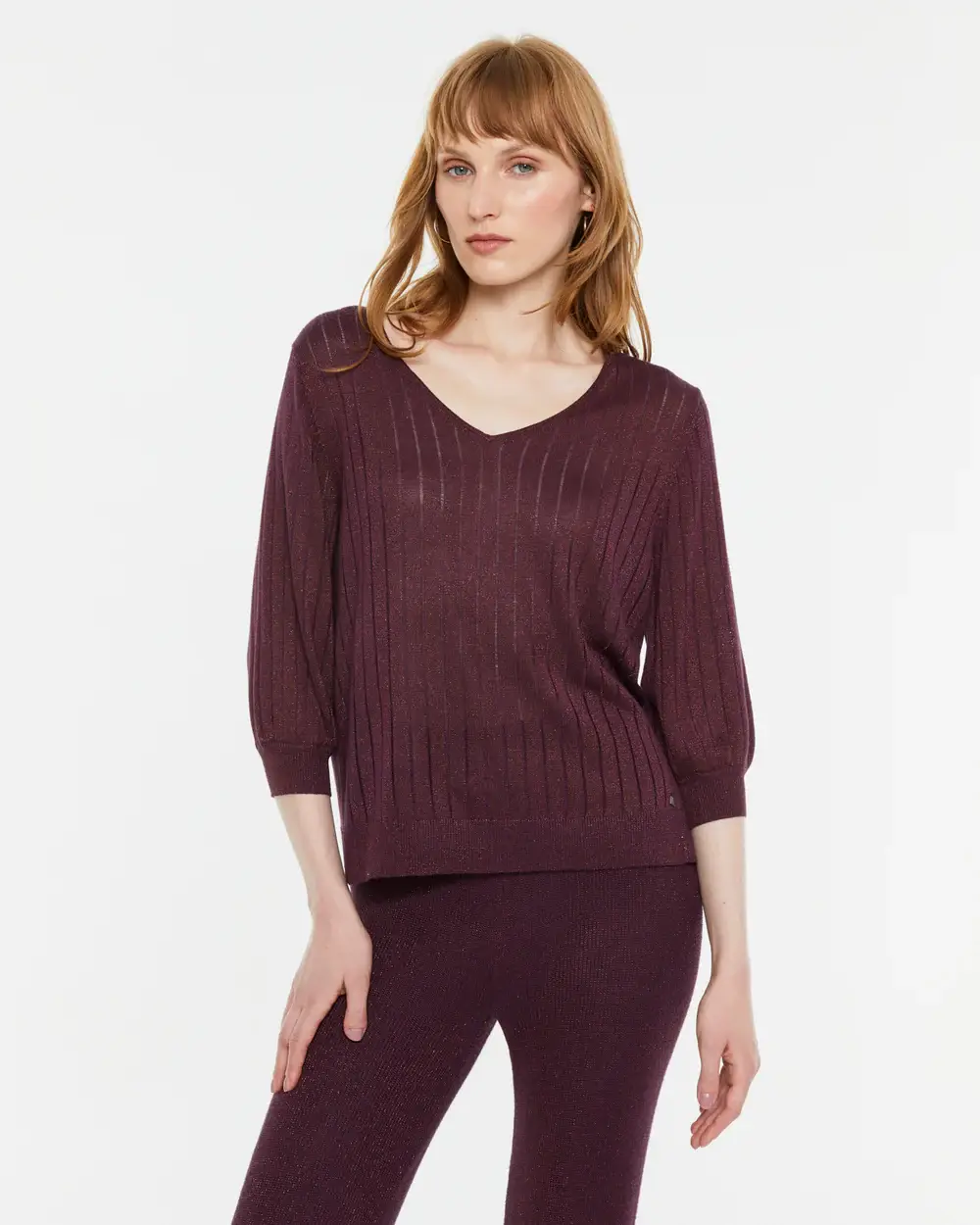 Μπλούζα μπορντό με λάμψη