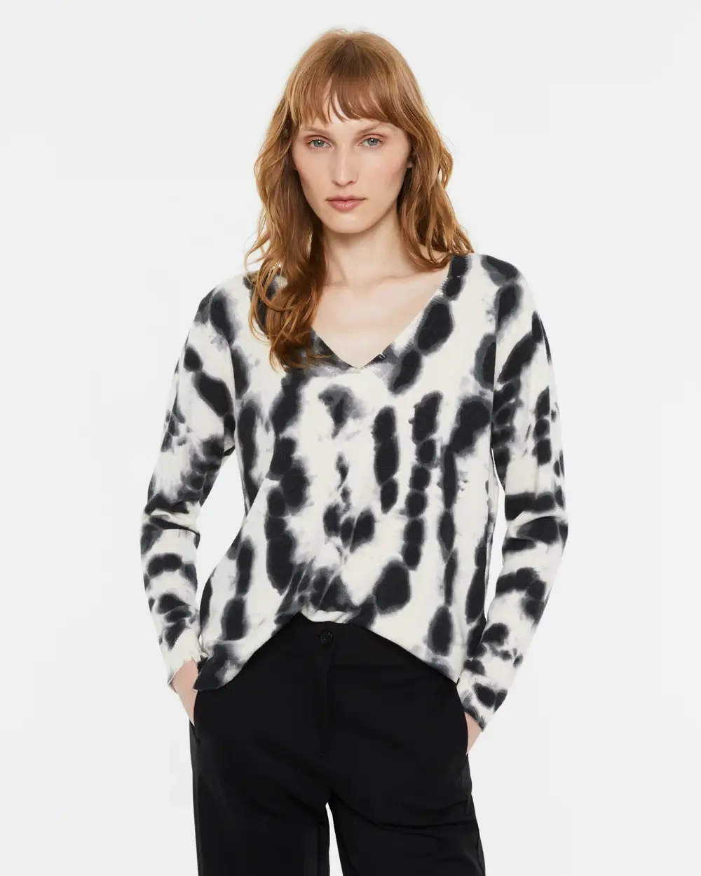 Μπλούζα Tie-Dye με V Λαιμόκοψη