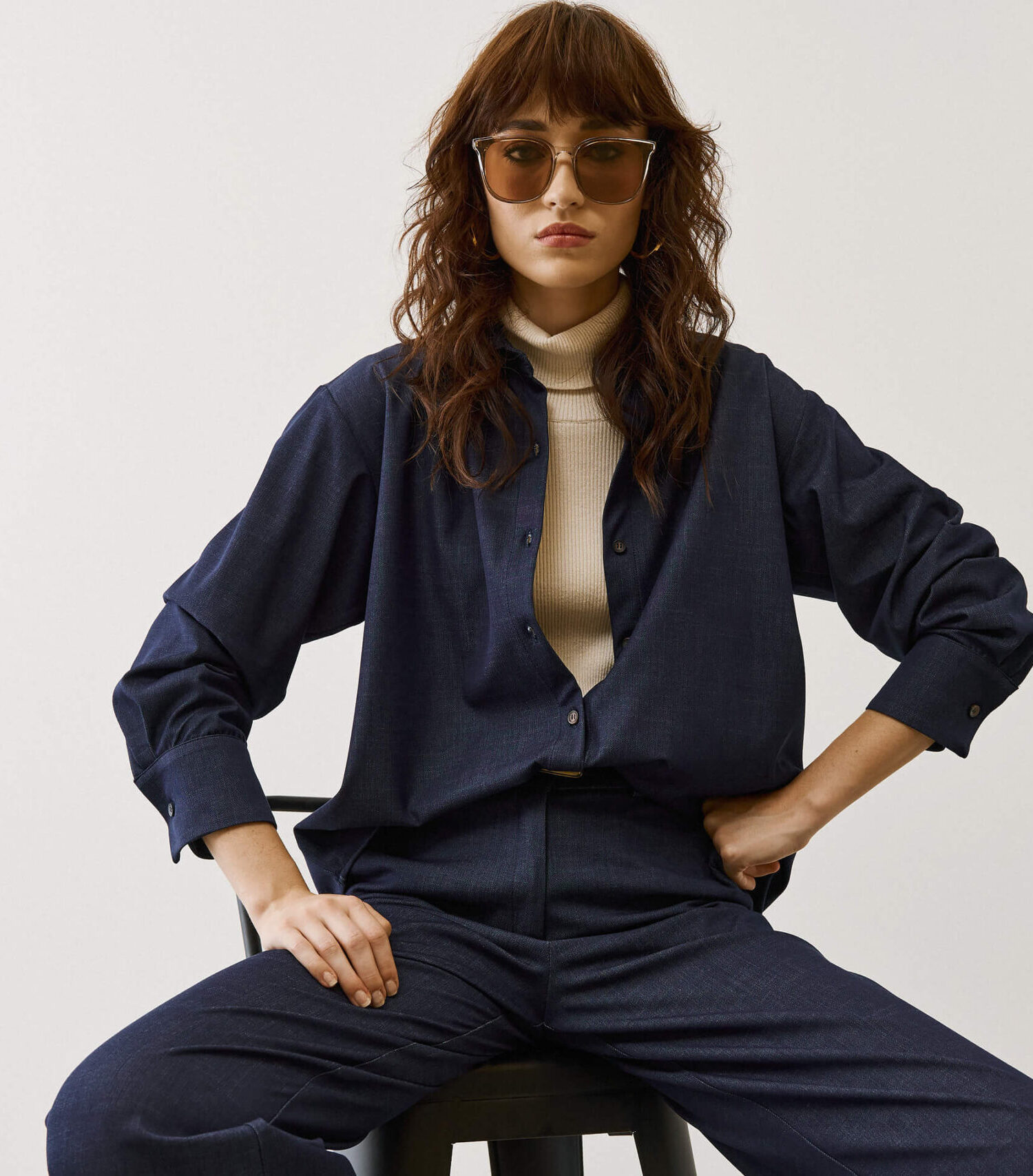 Πουκάμισο denim ασύμμετρο