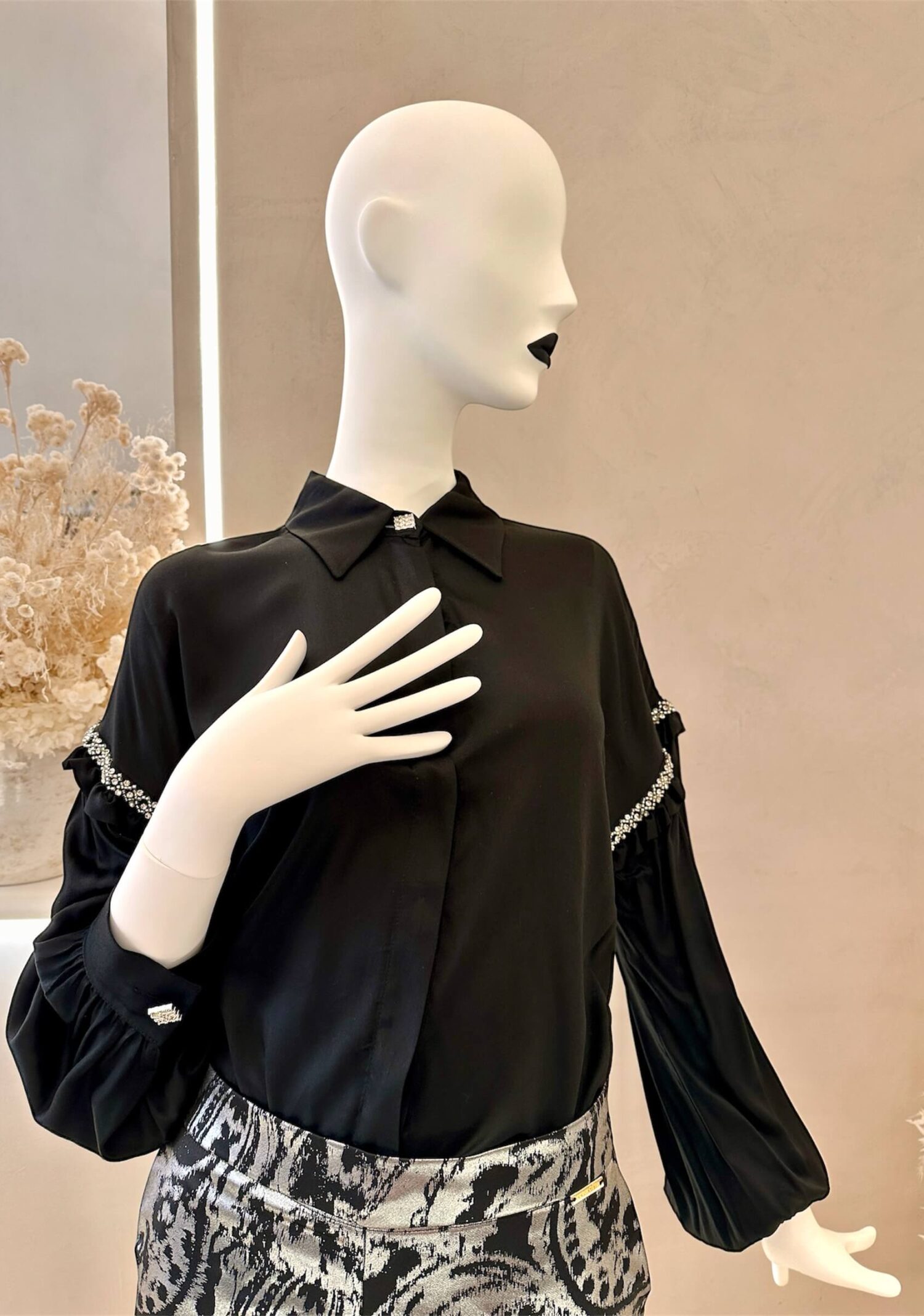 Μαύρο πουκάμισο με στρας