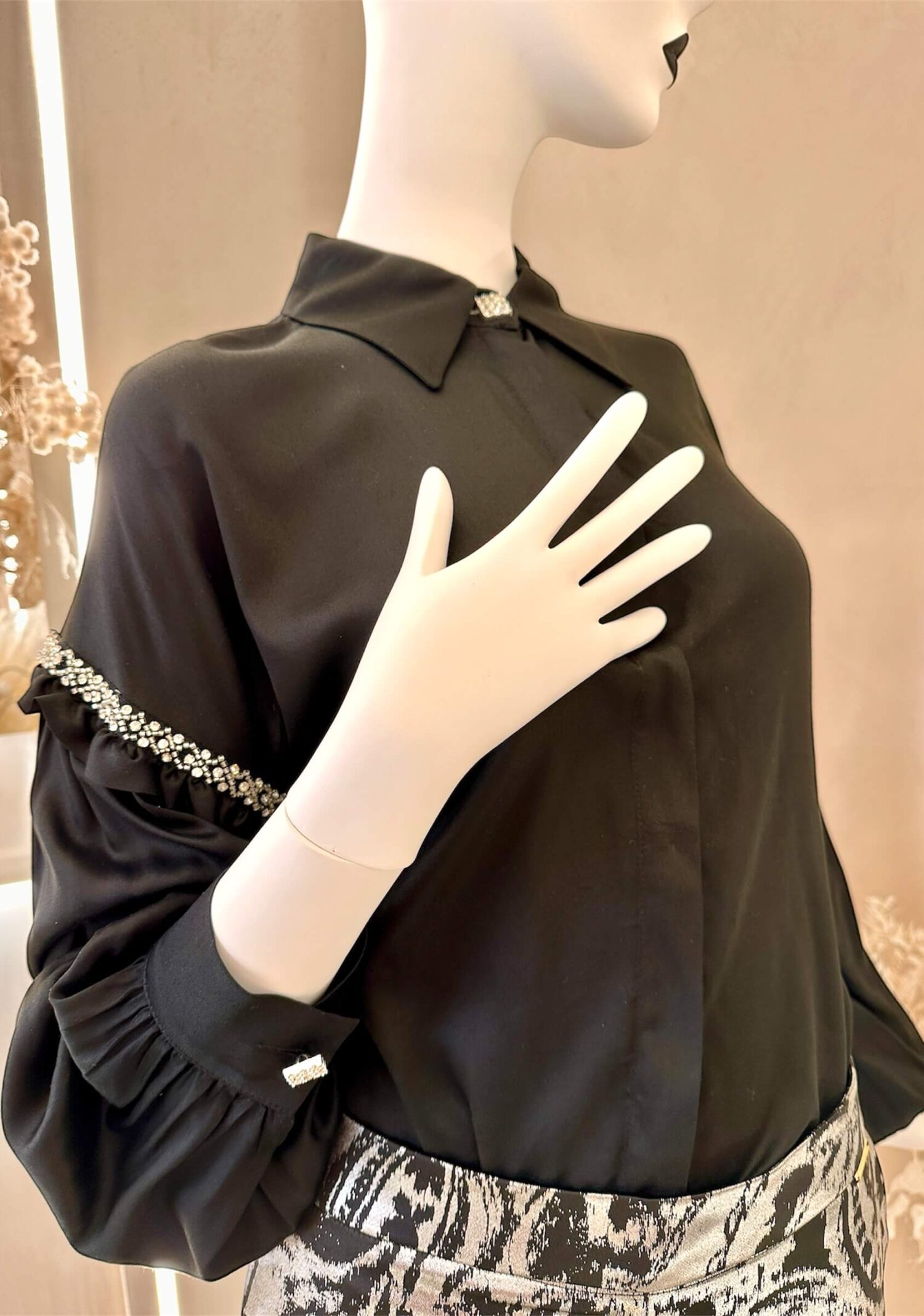 Μαύρο πουκάμισο με στρας