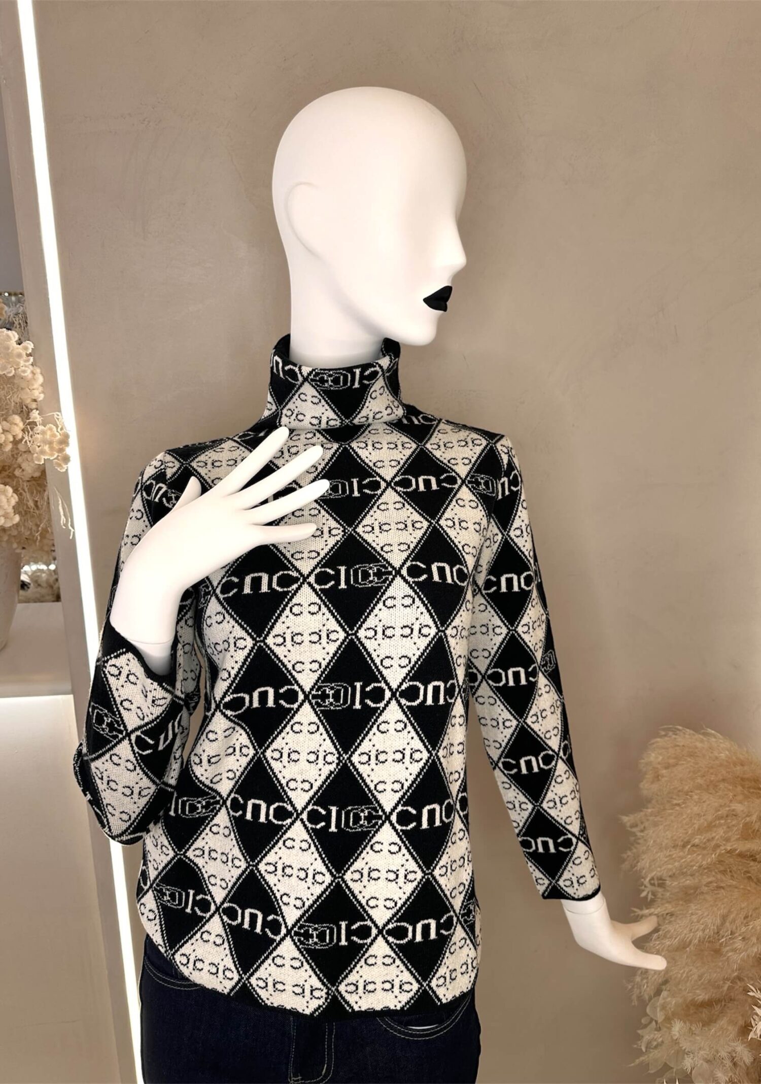 Μπλούζα ζιβάγκο με γεωμετρικό μοτίβο