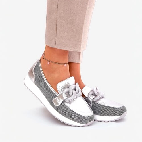 Μοκασίνια ασημί