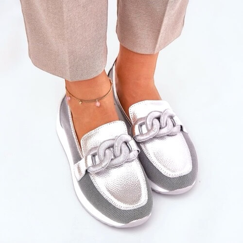 Μοκασίνια ασημί